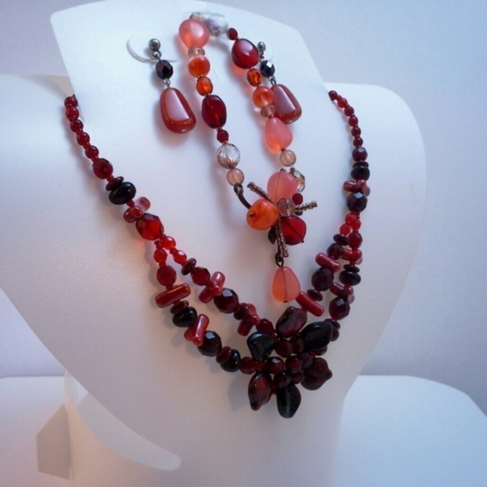Bohemian Necklace Bracelet and Earrings Set - Picture 2 of 3